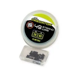 Fox Rage - Predator 49 Strand Steel Wire 29kgs/65lbs X 10m Inc Crimps #1 X 20